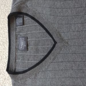 Haggar Golf XL Gray Ribbed Cotton Sweater Vest